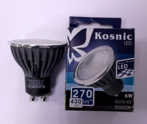 1x 6W Kosnic LED GU10, 4000K White, Spot Light Reflector Bulb, Lamp - Picture 1 of 3