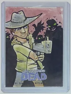JUEGO 2 TARJETAS DE BOCETO CÓMICO WALKING DEAD: CARL GRIMES ARTISTA JEREMY R. SCOTT JRS02 - Imagen 1 de 2