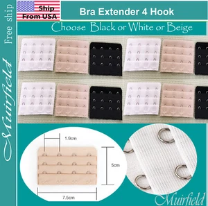 Bra Extender 4 Hook Extension Black or White or Beige -US SELLER - Picture 1 of 1