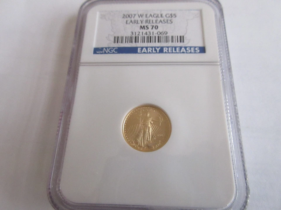 2007 W ,  American Eagle ,  Gold ,  $5 ,  NGC ,  MS 70 , Early Releases - Image 1 of 4