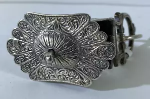 VTG Moroccan Sterling Silver Belt Buckle Box Hammered M 49g Charity DS03 - Picture 1 of 6