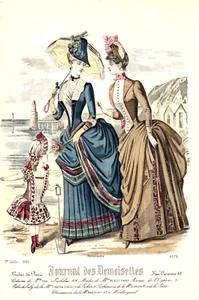 141.  Fashion engraving colors " Journal des Demoiselles " Paris 1886 - Picture 1 of 1