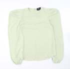 AX Paris Womens Green Polyester Basic Blouse Size 8 Round Neck