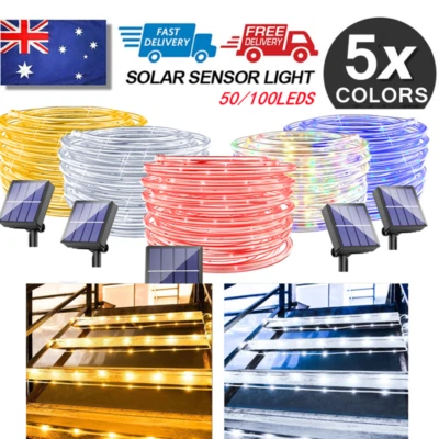 Solar Led Fairy Rope Lights String for Garden Patio Fence Balcony Camping Party - Image 1 of 4