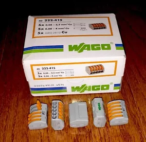 40 pcs of Wago 222-415 Lever Nuts - 5 port FREE SHIPPING! - Picture 1 of 3