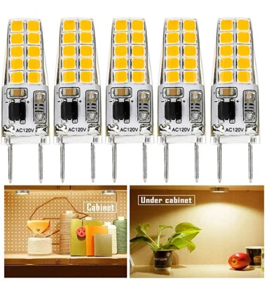 G8 LED Bulbs 110V-130V 3W Warm 3000K Energy Saving Under Counter Kitchen Light - Image 1 of 4