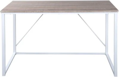 Tisch Computertisch PC Schreibtisch Bürotisch 120 x 60 x 75,5 cm Eiche Weiß - Bild 1 von 4