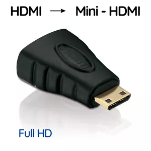 HDMI Buchse auf Mini-HDMI Stecker Adapter vergoldet Highspeed Ethernet - Bild 1 von 4