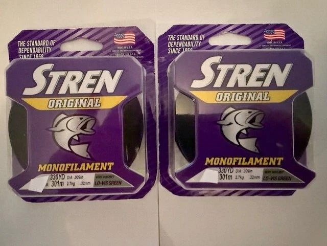 2 Spools Stren Monofilament Fishing Line 17 Lb Test 330 Yards Lo-Vis Green ~ New - Image 1 of 1