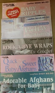 Crochet Pattern Books Baby Afghans Blankets Lot Of 5 - Picture 1 of 11