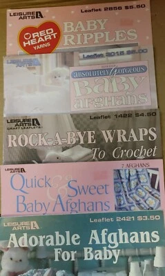 Crochet Pattern Books Baby Afghans Blankets Lot Of 5 - Image 1 of 4