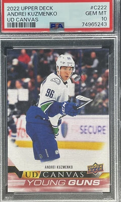 2022-23 Upper Deck   ANDREI KUZMENKO   Young Guns  Canvas #C222    💎 PSA 10 💎 - Image 1 of 4