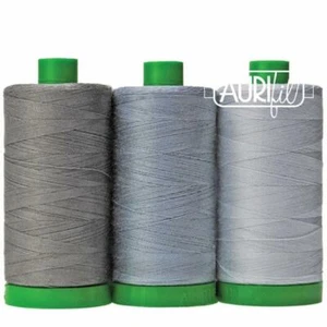AURIFIL 40wt COLORBUILDER Sumatran Elephant Thread 3 SPOOLS 100% Cotton 1422 yds - Picture 1 of 2
