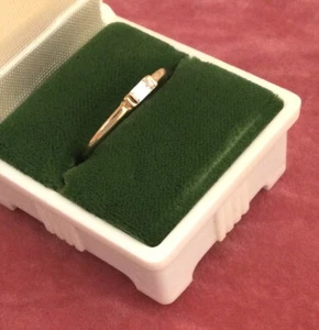 Vintage Jewellery Gold Ring White Sapphire Antique Deco Jewelry size small K - Picture 1 of 7