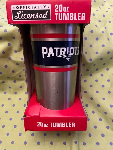Logo Brands 20 OZ Tumbler Stainless NFL Hot or Cold New England Patriots New Cover
