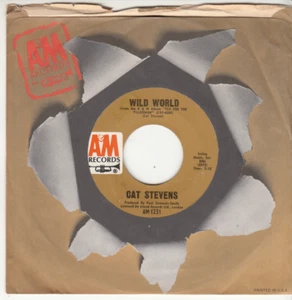 CAT STEVENS - WILD WORLD - ORIGINAL A & M RECORDS 45 - GREAT SHAPE - Picture 1 of 2