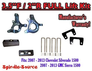 3.5" / 2" Spindle LIFT KIT FOR 2007 - 2016 Chevy Silverado GMC Sierra 1500 2WD - Foto 1 di 2