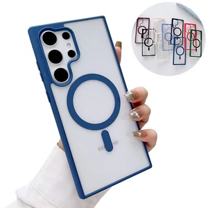 Custodia trasparente trasparente sicura Mag ultra magnetica per Samsung Galaxy S24 Ultra S23 - Foto 1 di 21