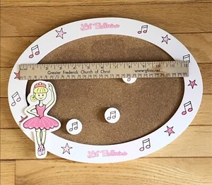 Closeout Girls decor Ballerina Music Dance Post It Cork Display Wood Frame Board - Picture 1 of 11