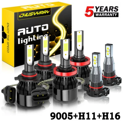 Kit combinado de faros LED + bombillas antiniebla 6x para Jeep Compass 2011 2012 13 6000K Foto 1 de 4