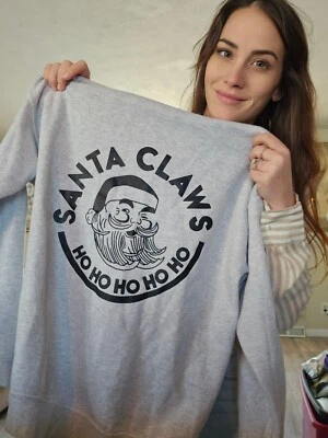 Белая когти «Санта когти» женщин серый куртка с капюшоном толстовка Sz средний K - Изображение 1 из 4