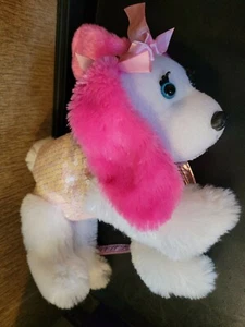 Poochie & Co Plush Puppy Dog Little Girls Purse Handbag Pink and white - Picture 1 of 12