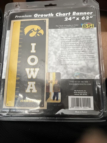 Iowa Hawkeyes Growth Chart Banner 24" x 62" Cover