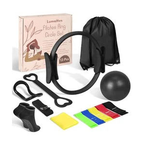 Pilates Ring Essentials Kit for Women, Home Workout Equipment Set with 9.8” - Picture 1 of 7