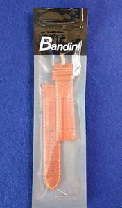Bandini Leather Watch Band, Tan Alligator Style Strap, 22mm Extra Long - Picture 1 of 4