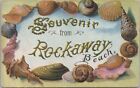 Rockaway Beach, carte postale antique 1912 avec timbre
