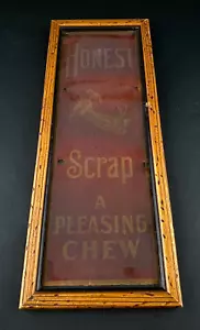 Vintage Honest Scrap A Pleasing Chew Tobacco Advertisement Sign Framed 17" Size - Picture 1 of 8