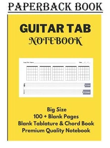 Taccuino Guitar Tab: Tablatura vuota e libro di accordi per chitarra manoscritto con... - Foto 1 di 2