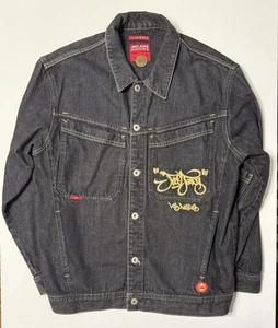JNCO Jeans Mens Large L Denim Jacket Los Angeles Vintage 90s Button Up - Picture 1 of 8