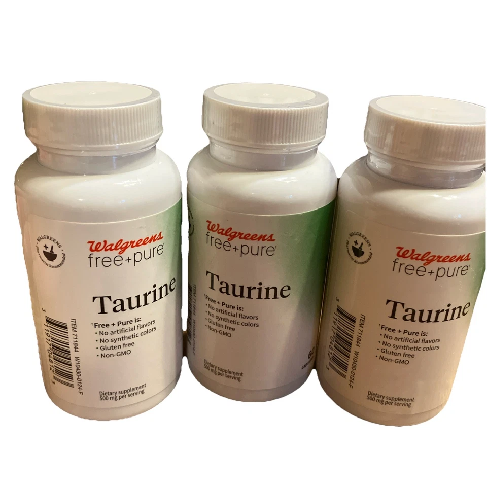 Walgreens sin taurina y puro 3 botellas de 60 unidades cada una Foto 1 de 1