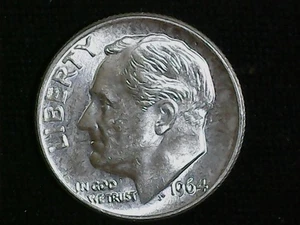 1964 P Roosevelt Dime 10c - 90% Silber US Dime KOSTENLOSER VERSAND UND TRACKING - Bild 1 von 4