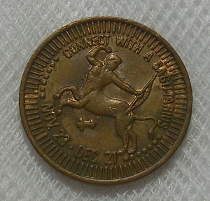 A VINTAGE RISQUE ZODIAC SIGN TOKEN CONNECT WITH A SAGITTARIUS - Picture 1 of 2