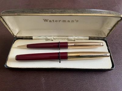Waterman’s Double Or Lamine Fountain Pen And Pencil Set - Image 1 of 4