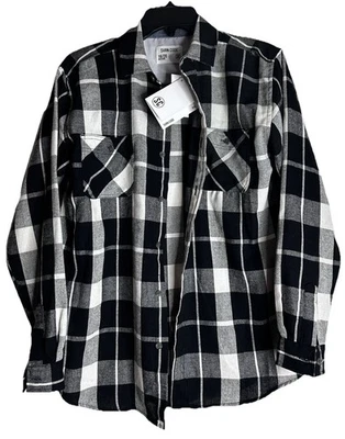 Boys Button Up Shirt, Black/ White Plaid Sovereign Code Arin Size Xl (18-20) New - Image 1 of 4