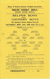 BELPER Boys v Grimsby (Shield @ Herbert Strutt) 1949 - Picture 1 of 1