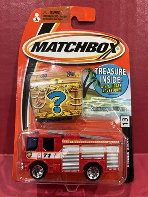 2005 Matchbox #13 Dennis Sabre Fire Truck Treasure Card - Image 1 of 4