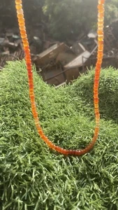 Premium Carnelian Necklace 20” Faceted Gemstone Beads Sterling Silver Clasp - Picture 1 of 8