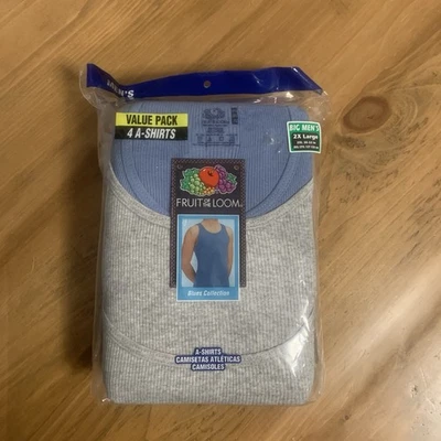 Fruit of the Loom Men's 4 pack A-Shirts Size 2XL 50-52in Soft Rib Knit Fabric - Image 1 of 4