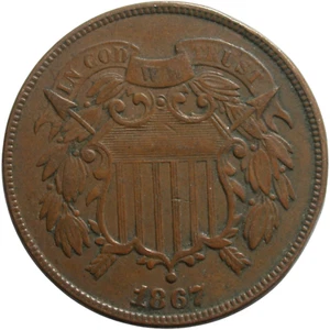 1867 Two Cent Piece - Picture 1 of 2