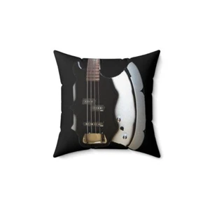 KISS Gene Simmons' Axe Bass Faux Suede Square Pillow - Picture 1 of 7