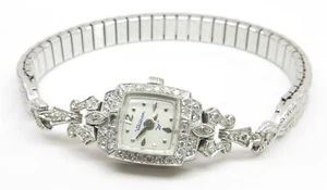 Victorian Era WALTHAM 21 Women's Watch 14K White Gold with Diamonds *Modernized - Bild 1 von 9