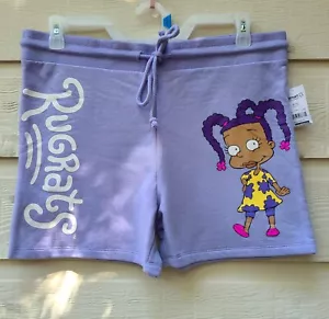 Pantalones cortos para mujer Nickelodeon RUGRATS talla XL 15-17 logotipo gráfico lavanda - Imagen 1 de 10