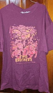Rick And Morty Two Brothers Burgundy T-Shirt Men's 2XL Loot Crate Exclusive - Picture 1 of 3