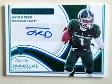2023 Panini Immaculate Jayden Reed 1/1 One Of One Rookie Auto Intro RC Spartans