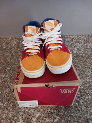 Top alto Vans Sk8 Hi Color Block gamuza color primario niños talla 5 Foto 1 de 4