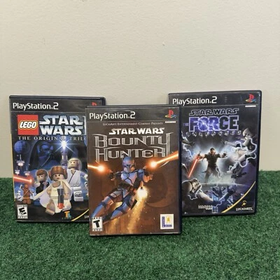 STAR WARS PLAYSTATION 2 PS2 BOUNTY HUNTER FORCE ORIGINAL Video Game (3 Games) - Image 1 of 4